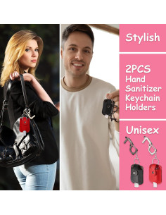 Estuche de Desinfectante de Manos Ezindraw 2 PCS Viaje Rojo Negro 2