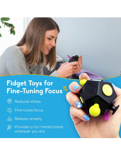 Cubo Antiestrés PILPOC Dodecágono Negro - Juguete Fidget 2