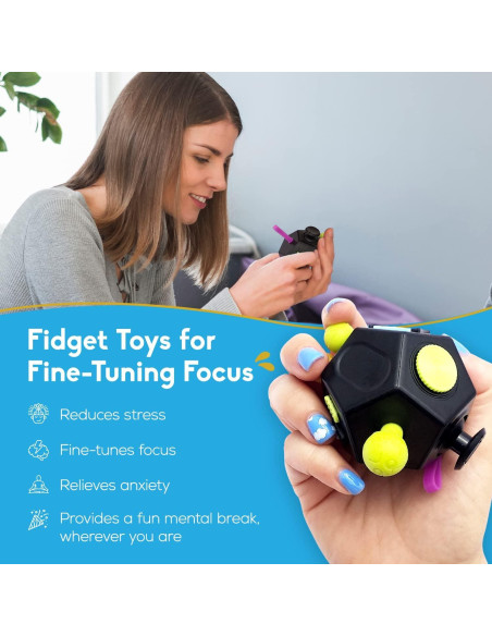 Cubo Antiestrés PILPOC Dodecágono Negro - Juguete Fidget