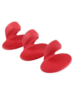 Soportes de Olla de Silicona YYP - Set de 3 Mini Guantes Rojo