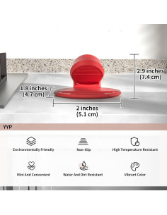 Soportes de Olla de Silicona YYP - Set de 3 Mini Guantes Rojo 2