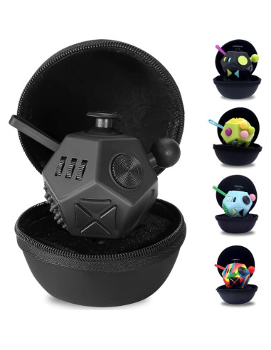 Cubo Antiestrés PILPOC Dodecágono Negro - Juguete Fidget