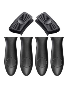 Funda de Mango de Silicona Antideslizante 6 Pcs Negro
