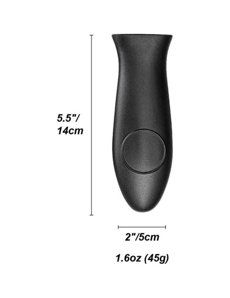 Funda de Mango de Silicona Antideslizante 6 Pcs Negro