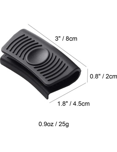 Funda de Mango de Silicona Antideslizante 6 Pcs Negro