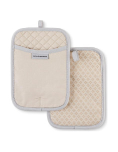 Juego de 2 agarraderas KitchenAid Asteroid Beige 17.78x25.4cm