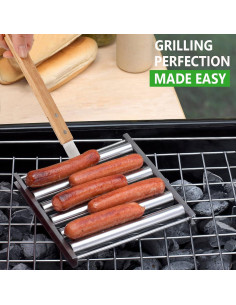 Rodillo de Hot Dog KAYCROWN Acero Inoxidable 5 Salchichas 2