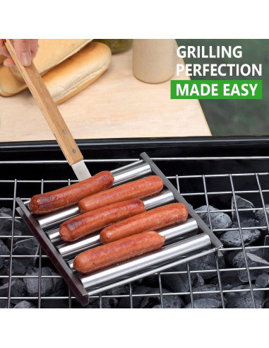 Rodillo de Hot Dog KAYCROWN Acero Inoxidable 5 Salchichas