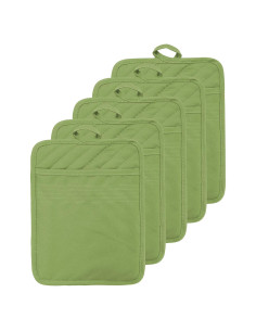Soporte para Olla de Horno VEIKERY Algodón Verde 5 Piezas