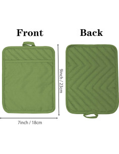 Soporte para Olla de Horno VEIKERY Algodón Verde 5 Piezas 2