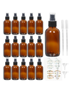 STARSIDE 16 Botellas de Vidrio Ámbar 120 ml con Pulverizador