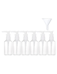 Botellas de Viaje 50 ml TecUnite - 6 Pack Transparentes con Embudo