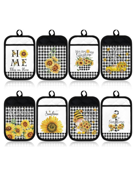 8 Almohadillas Térmicas Bencailor Girasol 18x23 cm Resistentes