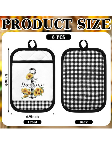 8 Almohadillas Térmicas Bencailor Girasol 18x23 cm Resistentes