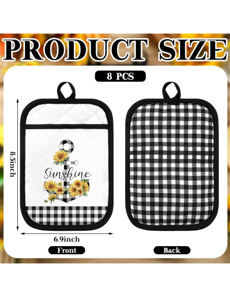 8 Almohadillas Térmicas Bencailor Girasol 18x23 cm Resistentes