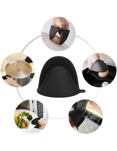 Guantes de Horno de Silicona Tifanso 220C 1 Par Negro