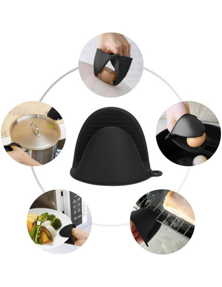 Guantes de Horno de Silicona Tifanso 220C 1 Par Negro Guantes de Horno de Silicona Tifanso 220C 1 Par Negro