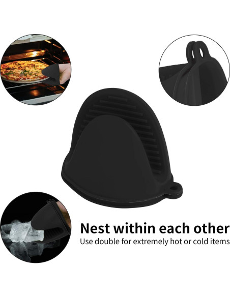 Guantes de Horno de Silicona Tifanso 220C 1 Par Negro Guantes de Horno de Silicona Tifanso 220C 1 Par Negro