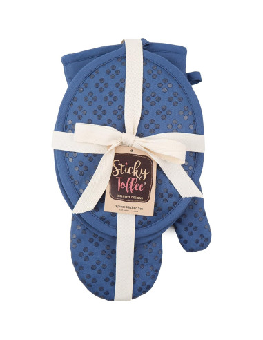 Juego de Manoplas y Soportes para Ollas Sticky Toffee 3 Piezas