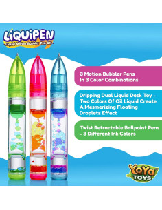 Bolígrafo Antiestrés YoYa Toys - Set de 3 Colores - Ideal para Niños y Adultos 2
