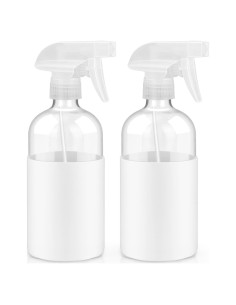 2 Botellas de Spray de Vidrio 473 ml con Manga de Silicona