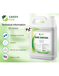 Desinfectante de Manos Green Oak 1 Galón 80% Alcohol Líquido 2