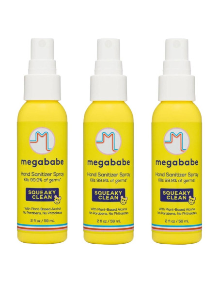 Desinfectante de Manos Spray Vegano Megababe 59 ml - Paquete de 3