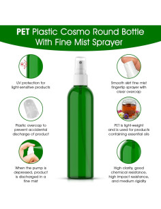 Botellas de Spray Vacías 8 oz Moonwater Elixirs Verde 2