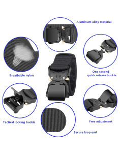 Cinturón Táctico Ginwee G-12 Nylon 130 cm Liberación Rápida 2