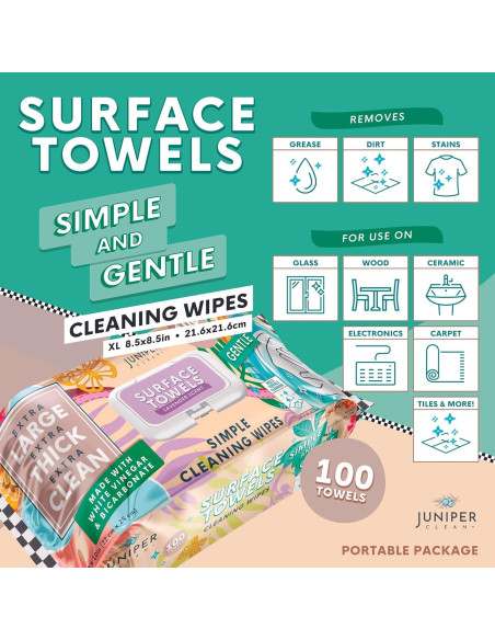 Toallitas de Limpieza Multiusos Juniper Clean 100 Unidades