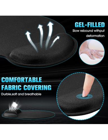 Almohadilla de Ratón Ergonómica Yunsailing 8 Piezas Soporte Gel