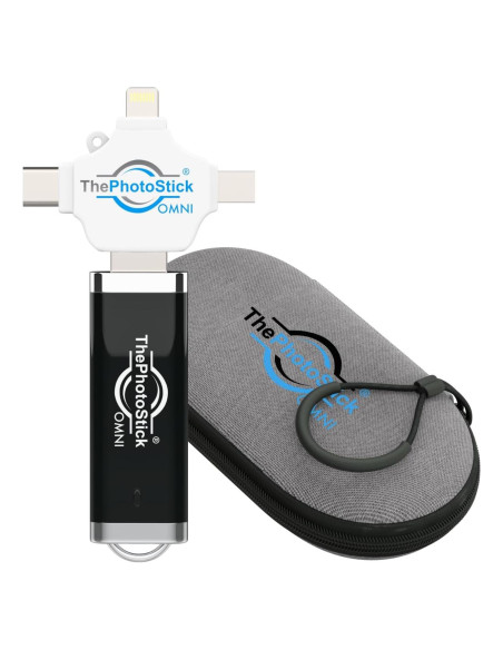 ThePhotoStick Omni 128GB + Funda Protectora | Respaldo Seguro