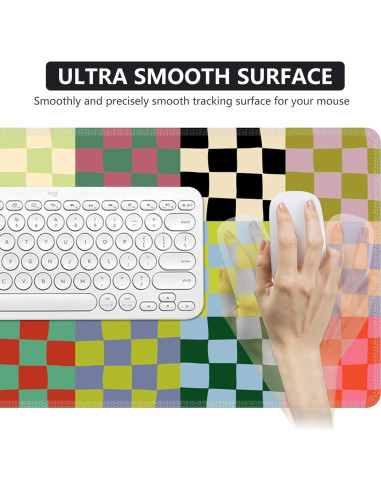 Alfombrilla de Escritorio iCasso XXL Cuadros Retro Antideslizante