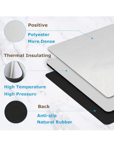 10 Piezas Almohadilla de Ratón Blanca MS WGO 24x20 cm Personalizable