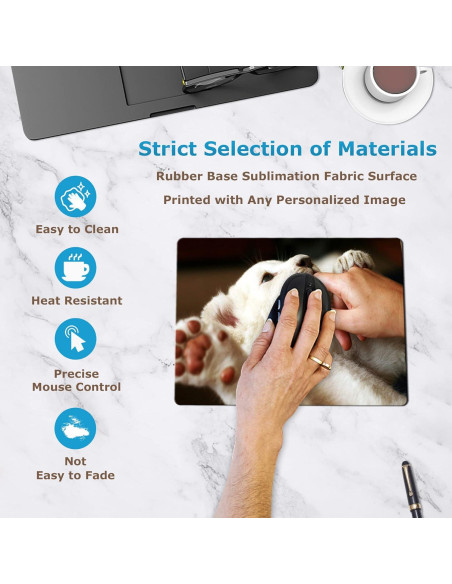 10 Piezas Almohadilla de Ratón Blanca MS WGO 24x20 cm Personalizable