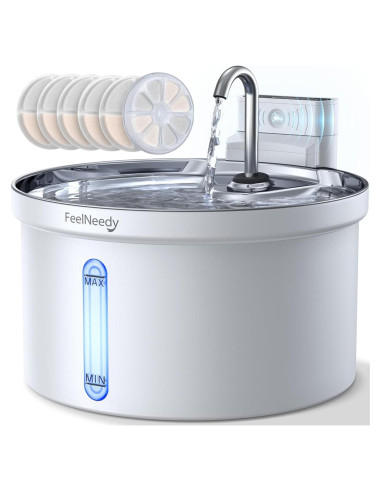 Fuente de Agua Inalámbrica FEELNEEDY 3.5L para Gatos y Perros