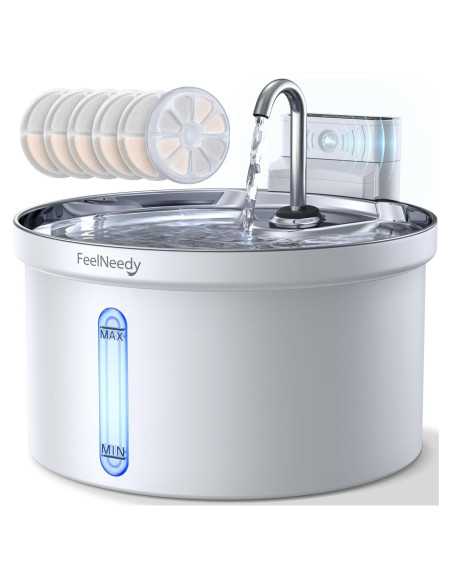 Fuente de Agua Inalámbrica FEELNEEDY 3.5L para Gatos y Perros