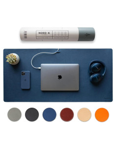 Alfombrilla de Escritorio Cuero Vegano Nordik 89x43cm Azul Medianoche