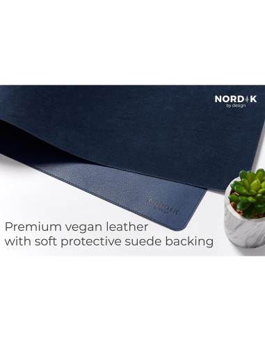 Alfombrilla de Escritorio Cuero Vegano Nordik 89x43cm Azul Medianoche
