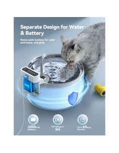 Fuente de Agua Inalámbrica FEELNEEDY 3.5L para Gatos y Perros 2