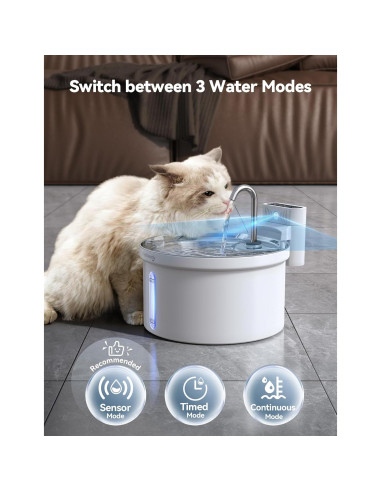 Fuente de Agua Inalámbrica FEELNEEDY 3.5L para Gatos y Perros