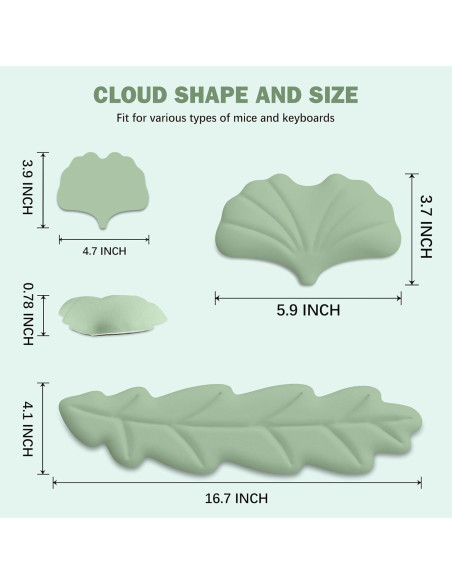 Juego de Almohadillas Ergonómicas Lauspuck en Forma de Hoja