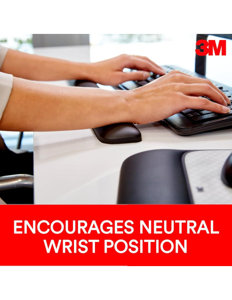 Reposa Muñecas de Gel 3M WR85B Ergonómico 48.3 cm Negro