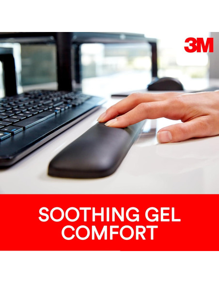 Reposa Muñecas de Gel 3M WR85B Ergonómico 48.3 cm Negro