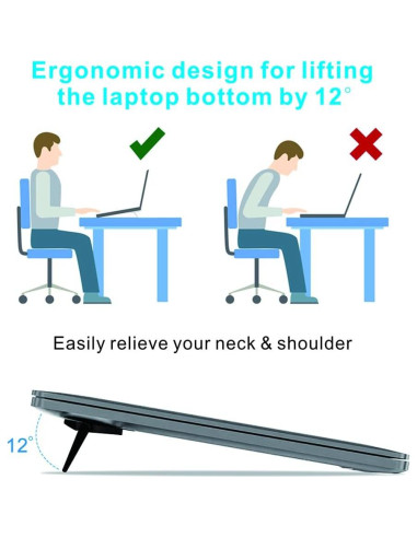 Soporte de Laptop Ergonómico Plegable BenJue Negro 10-17"