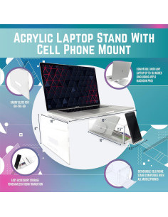Soporte de Acrílico para Laptop Ahanicorn 16" Ergonométrico 2