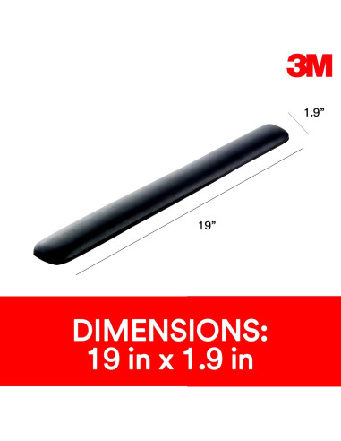 Reposa Muñecas de Gel 3M WR85B Ergonómico 48.3 cm Negro