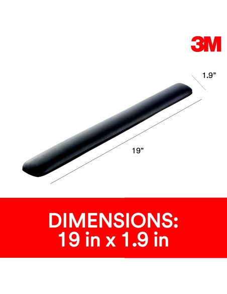 Reposa Muñecas de Gel 3M WR85B Ergonómico 48.3 cm Negro