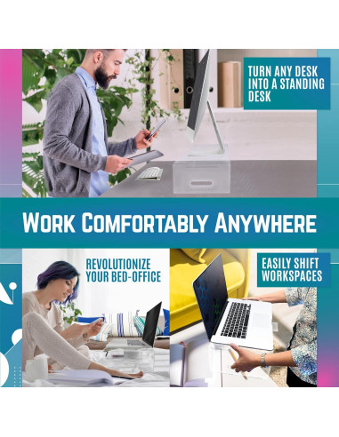 Soporte de Acrílico para Laptop Ahanicorn 16" Ergonométrico