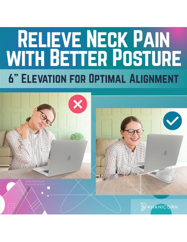 Soporte de Acrílico para Laptop Ahanicorn 16" Ergonométrico